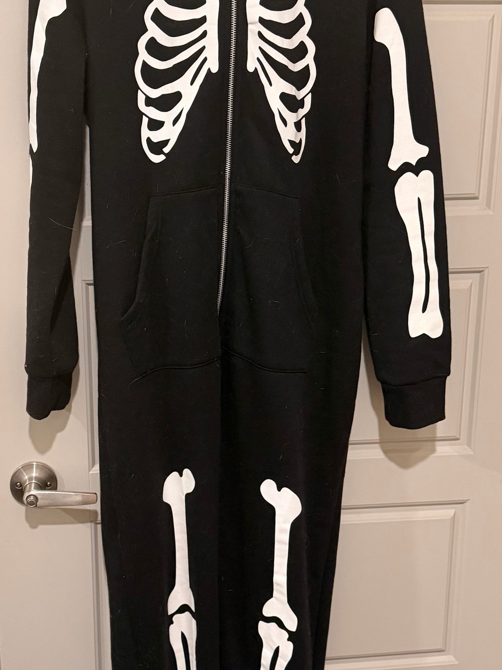 Forever 21 Black One-Piece Skeleton Footie Pajamas